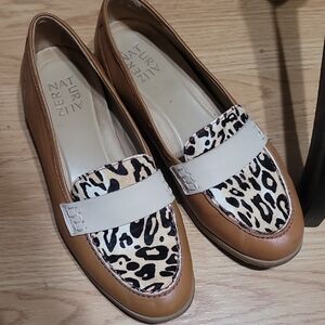 Naturalizer Women's Leopard Print Loafers - Tan and Cream